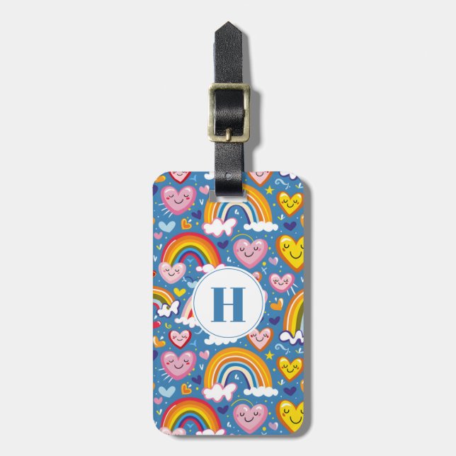 Rainbows and Hearts Luggage Tag (Front Vertical)