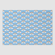 Rainbows and Raindrops on Light Blue