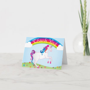 Rainbows and Unicorn Thank You Notes