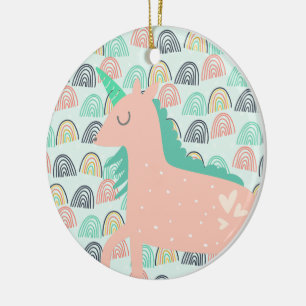 Rainbows and Unicorns Ceramic Tree Decoration