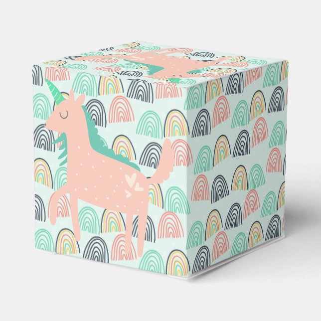 Rainbows and Unicorns Favour Box (Back Side)
