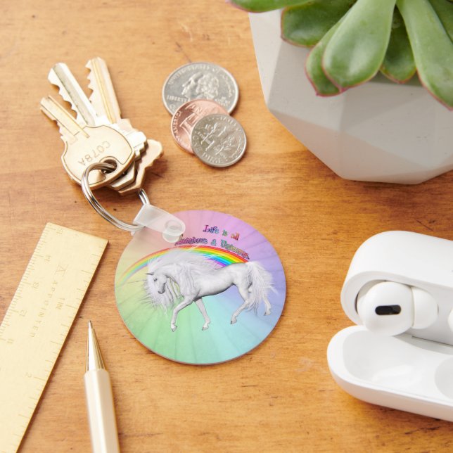 Rainbows and Unicorns Key Ring (Desk)