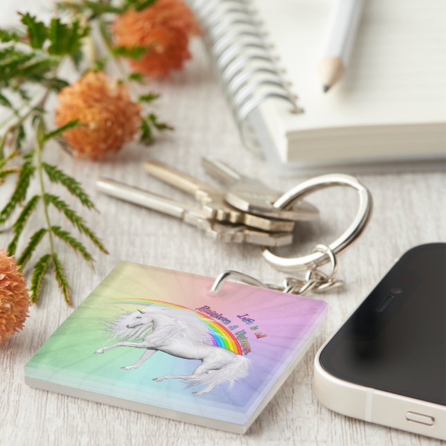 Rainbows and Unicorns Key Ring (Front Right)