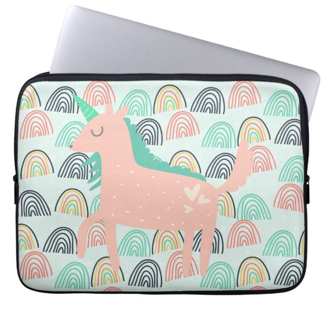 Rainbows and Unicorns Laptop Sleeve (Front)