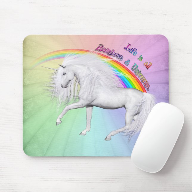 Rainbows and Unicorns Mouse Pad (With Mouse)