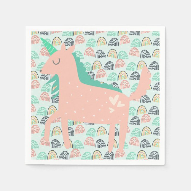 Rainbows and Unicorns Napkin (Front)