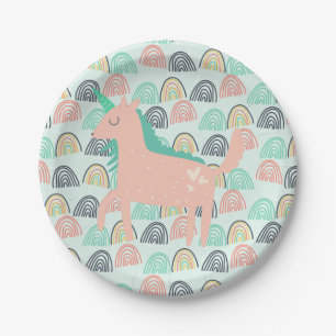 Rainbows and Unicorns Paper Plate