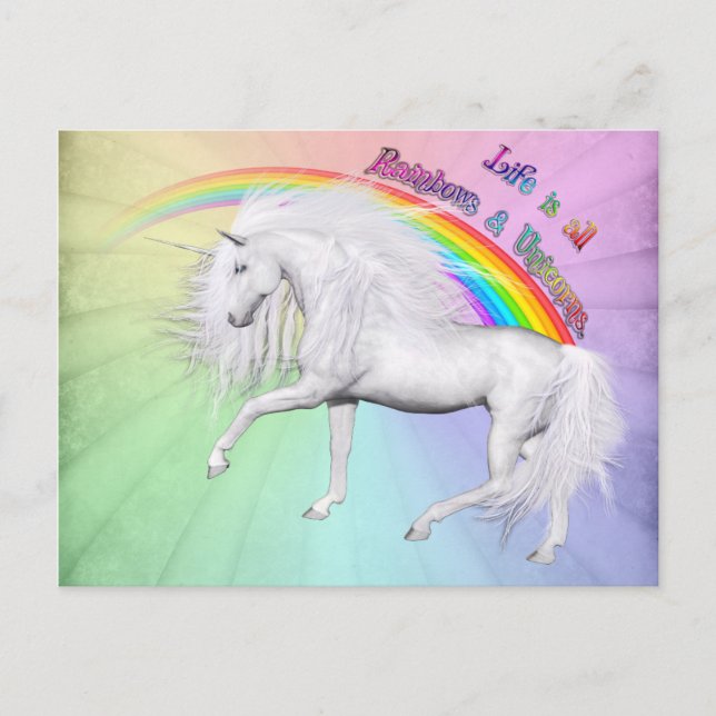Rainbows and Unicorns Postcard (Front)