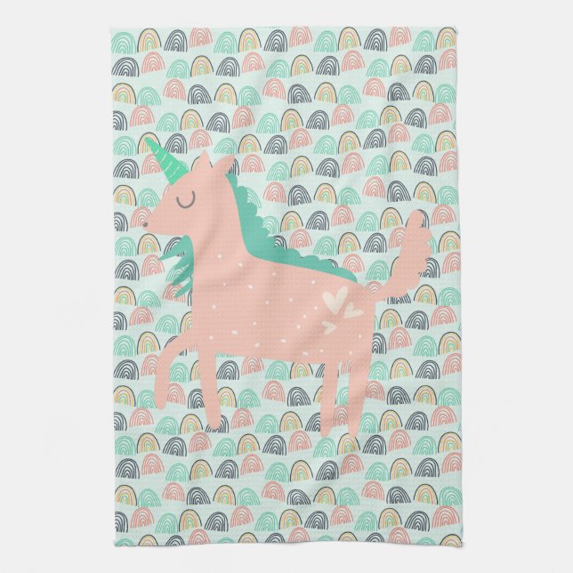 Rainbows and Unicorns Tea Towel (Vertical)