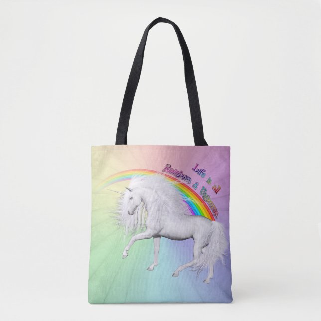 Rainbows and Unicorns Tote Bag (Front)