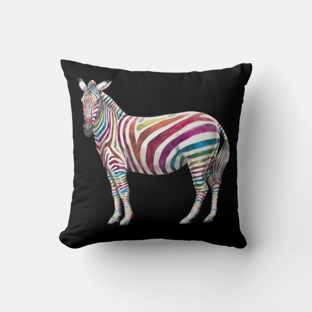 Rainbows and Zebras Cushion (Front)