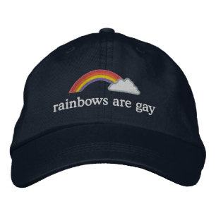 rainbows are gay embroidered baseball cap