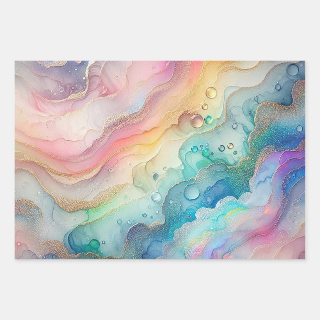 Rainbows & Bubbles Gift Wrap Sheets (Front)