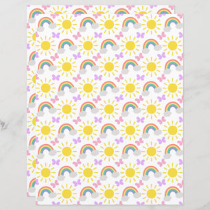 Rainbows & Butterflies Scrapbook Paper