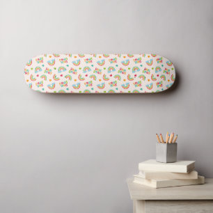 Rainbows & Clouds Pattern Skateboard