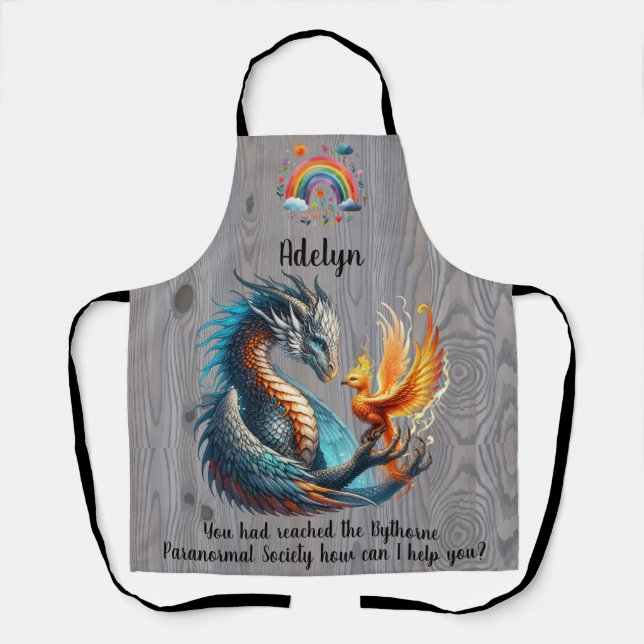 Rainbows, Dragons, Bird and Paranormal Society Apron (Front)
