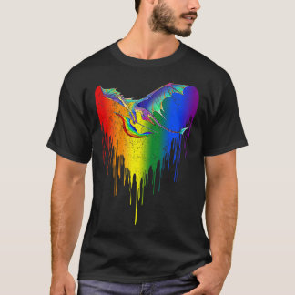 Rainbows Dragons Heart Classic For LGBT Gay Les T- T-Shirt