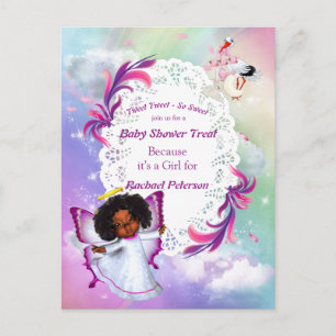 Rainbows, Fluffy Clouds & Butterfly Baby Shower Postcard