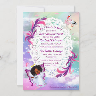 Rainbows, Fluffy Clouds, Butterfly Baby Shower Thank You Card