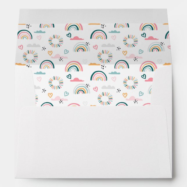 Rainbows & Hearts Pattern Envelope (Back (Bottom))