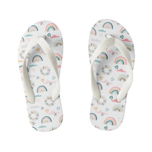 Rainbows & Hearts Pattern Kid's Jandals