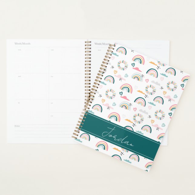 Rainbows & Hearts Pattern Planner (Display)