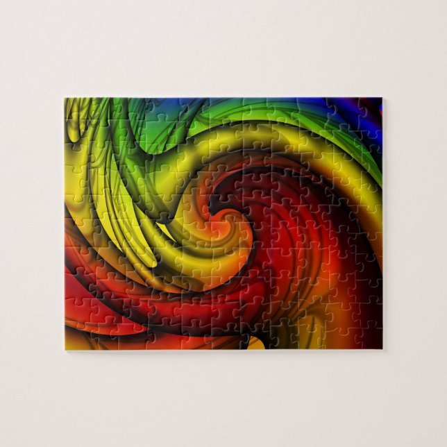 Rainbows & Honey | Rainbow Fractal Art Jigsaw Puzzle (Horizontal)