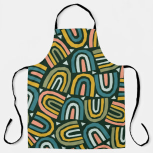 Rainbows in geometric style, vintage pattern. apron
