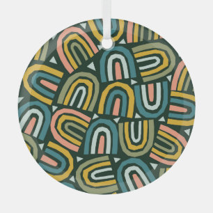 Rainbows in geometric style, vintage pattern. glass tree decoration