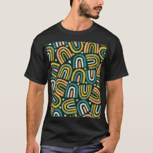 Rainbows in geometric style, vintage pattern. T-Shirt