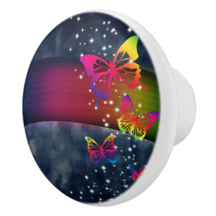 Rainbows n Butterflies Ceramic Knob