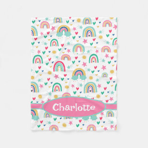 Rainbows Personalised Fleece Blanket