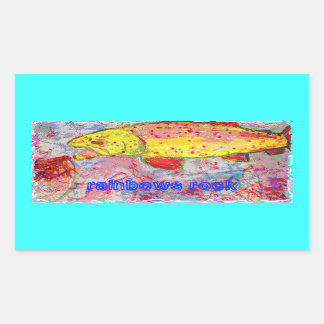 rainbows rock rectangular sticker