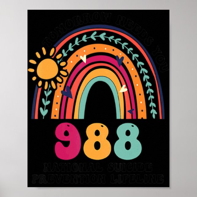 Rainbows Tomorrow Needs You 988 National Suicide P Poster (Front)