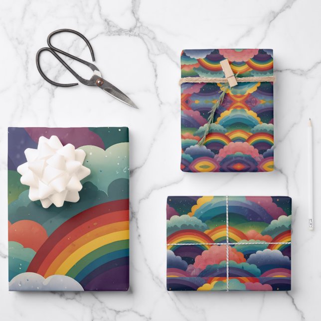Rainbows Wrapping Paper Sheets  (Front)