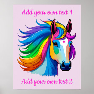 Raindbow Horse Custiomizable Poster