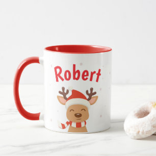 Raindeer Santa Personalise Christmas Coffee Mug