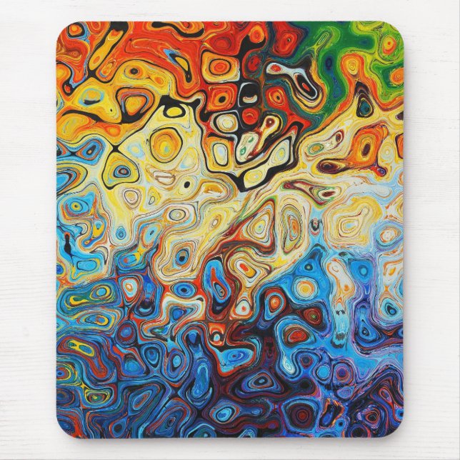 raindow colours abstract art paint mouse pad (Front)