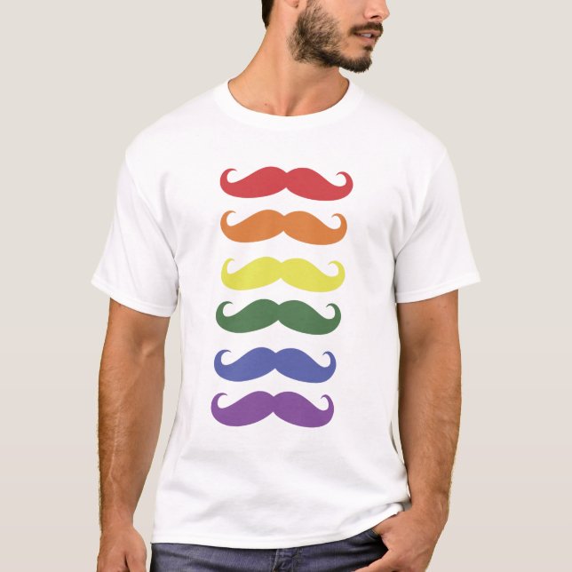 Raindow of Moustaches T-Shirt (Front)