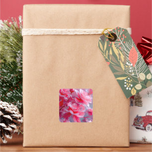 Raindrop Blush Pink Blossom Square Sticker