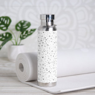 Raindrop Design On White Water Bottle