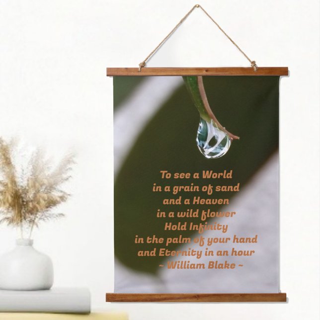 Raindrop on Tip of Leaf William Blake Quote Hanging Tapestry (Creator Uploaded)