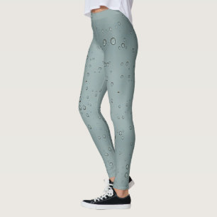 Raindrop Pattern Grey Nature Photo Water Droplet Leggings