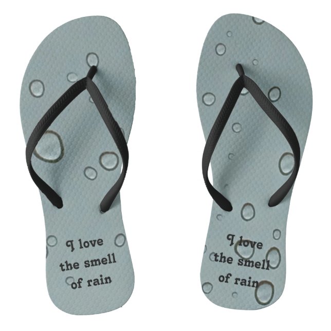 Raindrop Pattern Love Smell of Rain Water Droplet Jandals (Footbed)