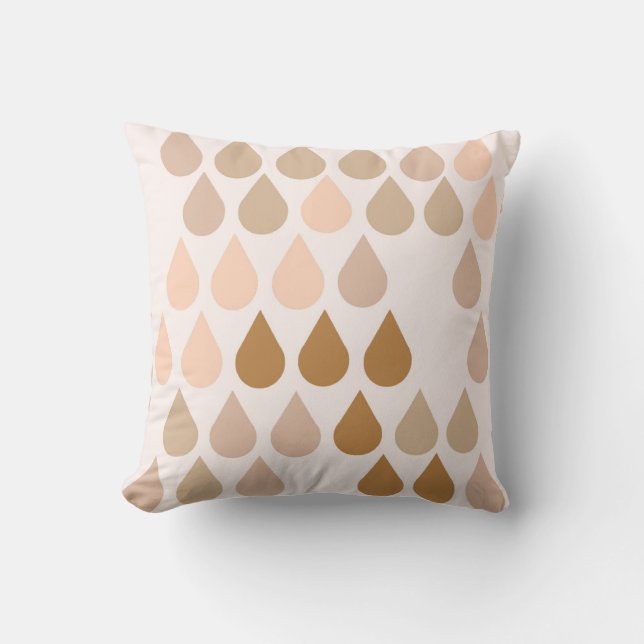 Raindrop pink boho nursery pillow neutral decor (Front)