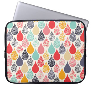 Raindrop Pop Art Dot Pattern Laptop Sleeve
