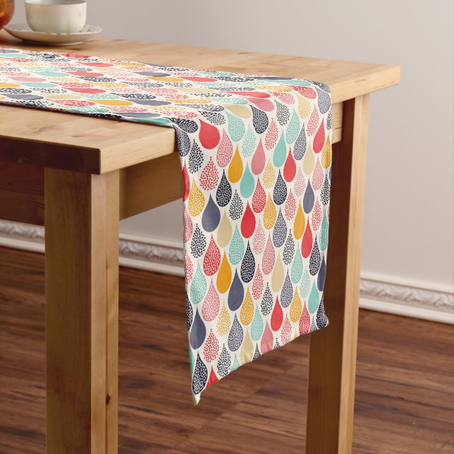 Raindrop Pop Art Dot Pattern Medium Table Runner (In Situ)