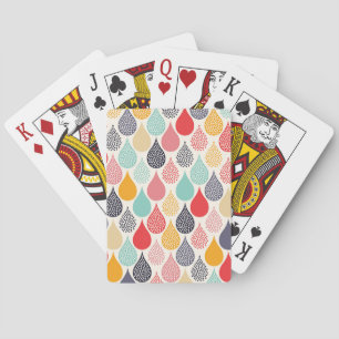 Raindrop Pop Art Dot Pattern Playing Cards