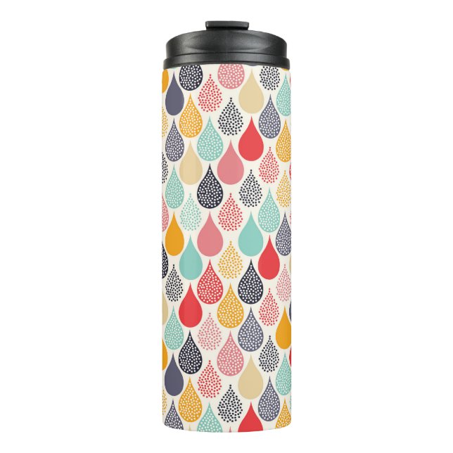 Raindrop Pop Art Dot Pattern Thermal Tumbler (Front)