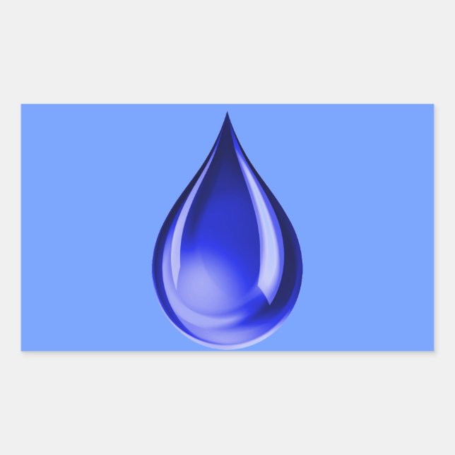 RAINDROP TEARS GRAPHICS LOGO ICON WATER DROPLET RECTANGULAR STICKER (Front)
